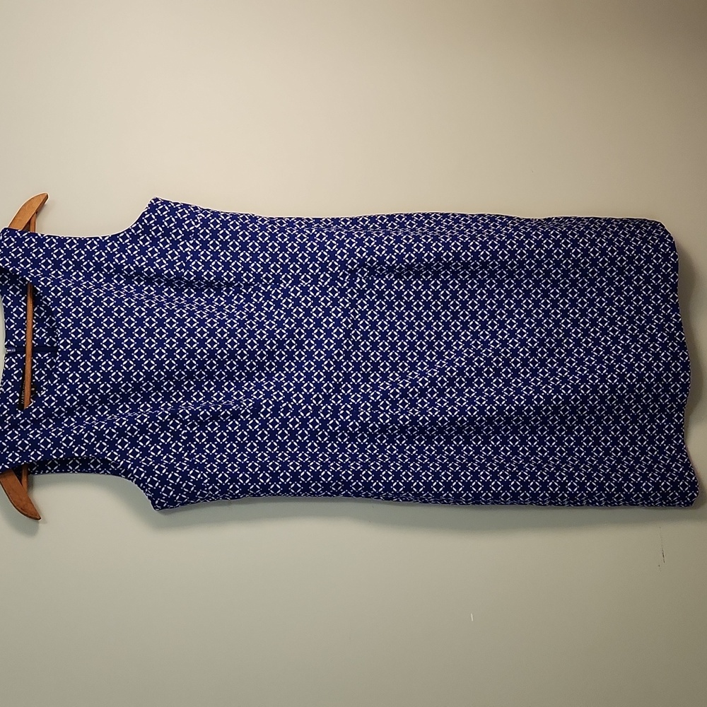 Mario Serrani Blue Geometric Print Sheath Dress - Picture 10 of 10